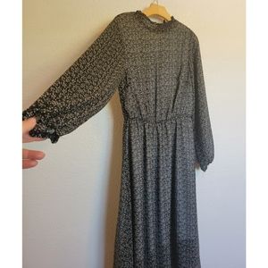 Womens prairies style midi dress black and white size medium